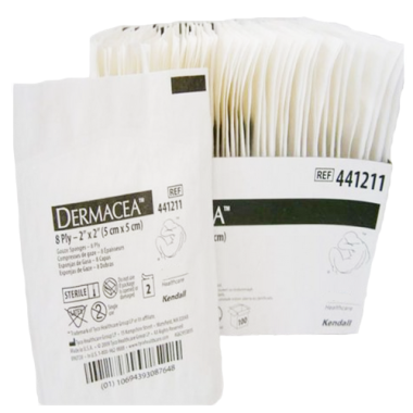 Dermacea 2 x 2 Inch Gauze 8 Ply, Sterile - 441211 