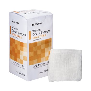 McKesson 3 x 3 Inch Gauze Sponges 8 Ply - 33082000