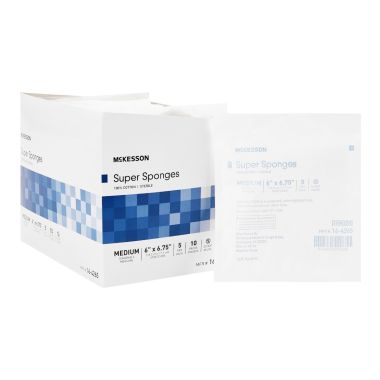 Medi-Pak 6 x 6.75 Super Sponges, Rectangle, Sterile - 16-4265