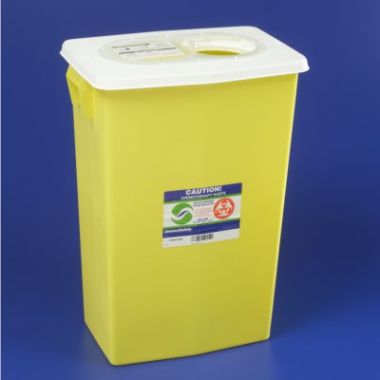 18 Gallon SharpSafety Yellow Chemotherapy Waste Container, Vertical Entry - 8939PG2
