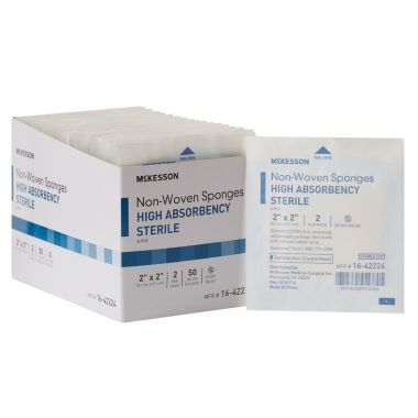 McKesson 2 x 2 Inch Non-Woven Sponges High Absorbency 4 Ply - 16-42224