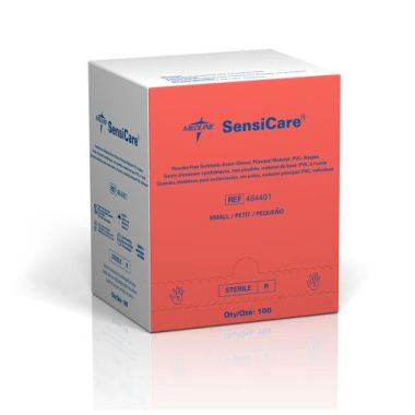 Medline Sensicare Vinyl Exam Gloves Powder Free - Sterile