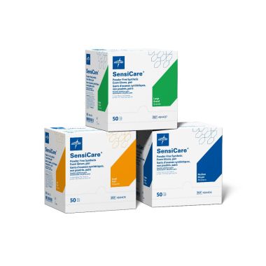 Medline Sensicare Vinyl Exam Gloves Powder Free - Sterile