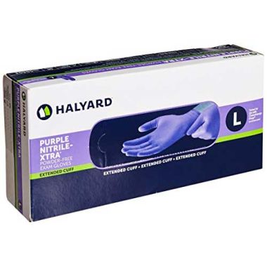 Halyard Purple Nitrile-Xtra Exam Gloves Powder Free - KC500