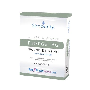 Simpurity FiberGel AG Alginate Wound Dressing with Antibacterial Silver