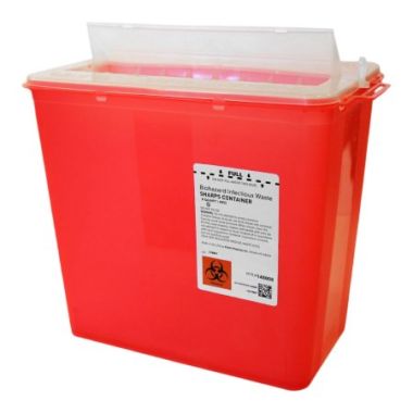 2 Gallon MedSafe Translucent Red Sharps Container with Horizontal Entry - 145008