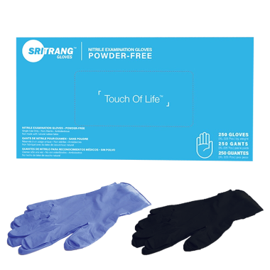 SRI TRANG Nitrile Exam Gloves - Textured Fingers Powder Free Examination Glove