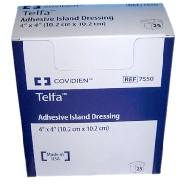 TELFA 7550 | 4 x 4 Inch Island Dressing by Covidien
