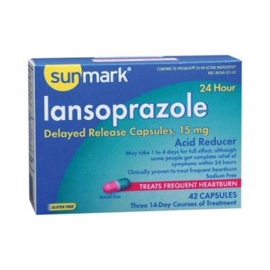 Sunmark Lansoprazole Delayed Release Acid Reducer Capsules