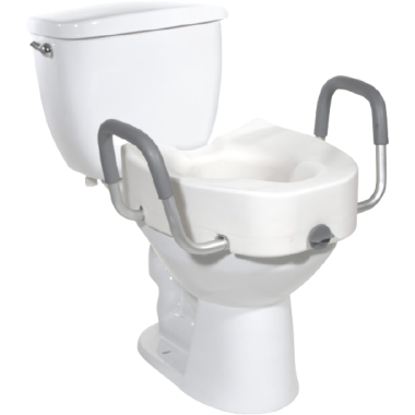 Raised Elongated Toilet Seat with Arms by Drive