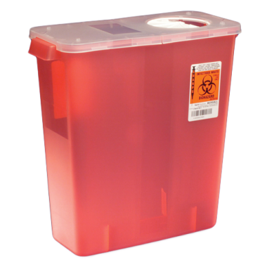 3 Gallon Red Sharps Container with Hinged Rotor Lid 8527R