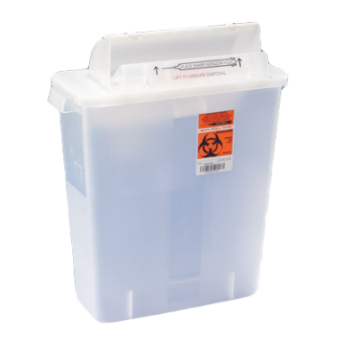 3 Gallon Clear SharpSafety Sharps Container, Counterbalance Lid - 8536SA