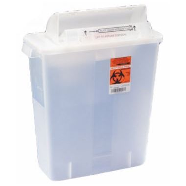 3 Gallon Monoject SharpStar In-Room Sharps Containers, Counter-Balanced Lid, Clear - 8536SA