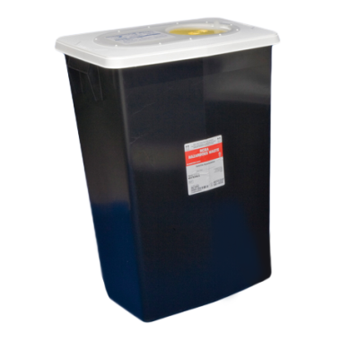 Covidien 18 Gallon Black SharpSafety Waste Container w/Hinged Lid, 8617RC