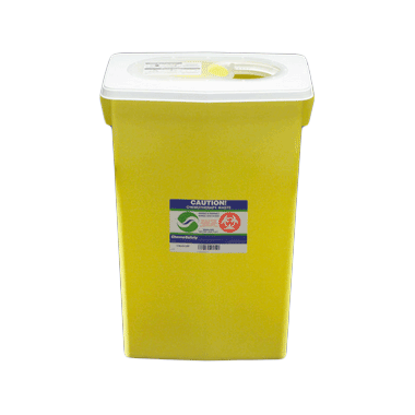 18 Gallon Yellow SharpSafety Chemotherapy Container, Slide Lid - 8939