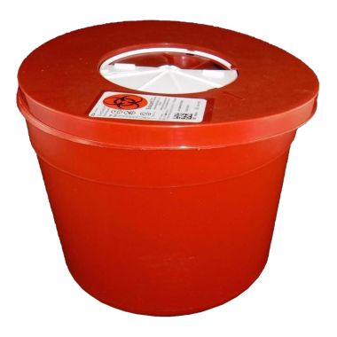 5 Quart SharpSafety Red Multi-Purpose Sharps Container Round Design, 8950SA