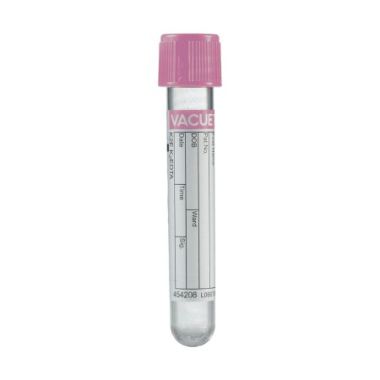 Vacuette K2E K2EDTA Tube - Pink, 13x75 mm, 4 mL