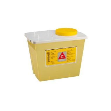 2 Gallon Bemis Sentinel Yellow Vertical Entry Chemotherapy Waste Container - 202 040