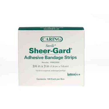 Medline Caring Plastic Adhesive Bandages, Latex Free Sterile