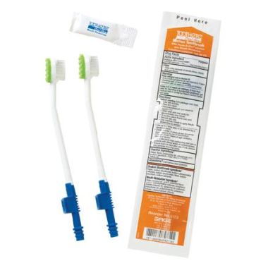 Single Use Suction Toothbrush System with Brush and Rinse