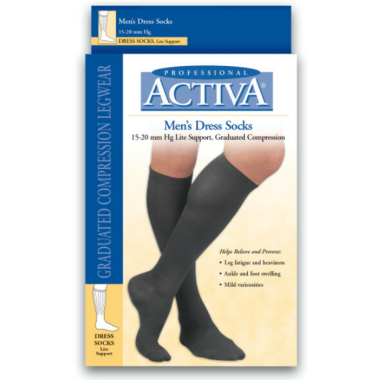 Activa Men's Ribbed Dress Socks 15-20 mmHg
