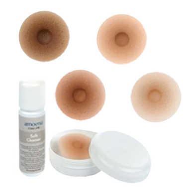 Amoena Adhesive Silicone Post-Mastectomy Nipples Set - Ivory, Almond, Bronze, Tawny