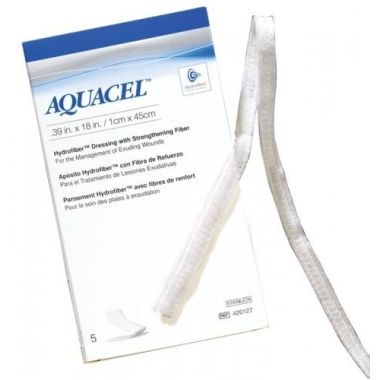 Aquacel Hydrofiber Wound Dressing Ribbon with Strengthening Fiber 420127 | 4/10 x 18 Inch by ConvaTec