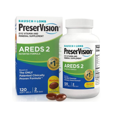 Bausch and Lomb PreserVision AREDS 2 Eye Vitamin & Mineral Supplement / Formula - 120 Count Mini Gels