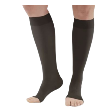 AW Style 291OT Luxury Opaque Open Toe Knee Highs - 20-30 mmHg