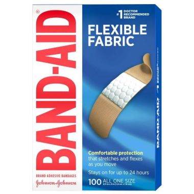 Johnson & Johnson Band-Aid Flexible Fabric Adhesive Bandage Strips