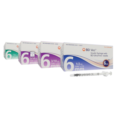 Veo Insulin Syringes with Ultra-Fine Needle - 0.3mL, 1mL by embecta 