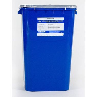 11 Gallon Bemis Sentinel Blue Pharmaceutical Waste Container with Horizontal/Vertical Entry - 4011 050
