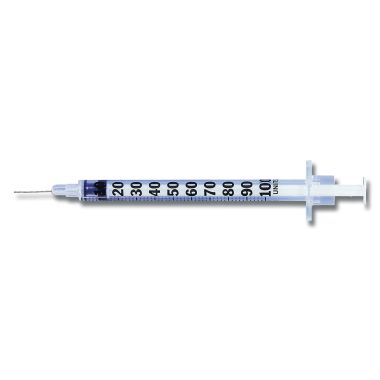 BD 1/2 mL Tuberculin Syringe with 27 G x 1/2 in. Needle - 305620