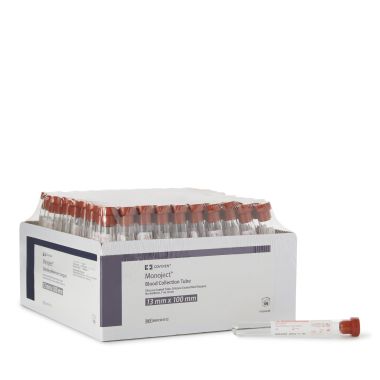 Monoject Red Stopper Blood Collection Tubes (Silicone Coated) - 2 mL - 15 mL