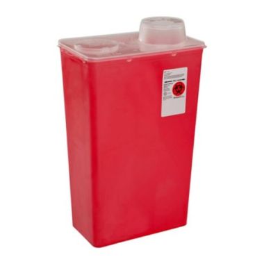 14 Quart Monoject Multi-Purpose Sharps Containers, Vertical Drop Lid, Red - 8881676434