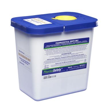 2 Gallon PharmaSafety White Waste Container with Gasketed Hinged Lid - 8820
