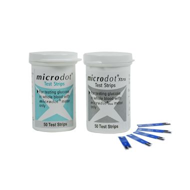 Microdot Xtra Blood Glucose Test Strips