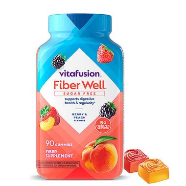 vitafusion Fiber Well Sugar Free Gummies - Berry & Peach Flavor