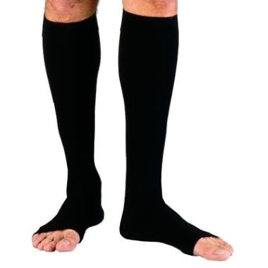 Jobst Men's 20-30 mmHg Open Toe Knee High Compression Socks, Black