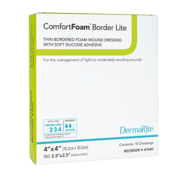 Dermarite Comfortfoam Border Lite Silicone Dressing with Border