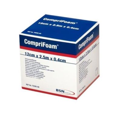 CompriFoam Bandage 7529500 | 12 cm x 2.5 m x 0.4 cm, White Foam by BSN