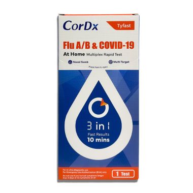CorDx TyFast Flu A/B & COVID-19 At Home Multiplex Rapid Test