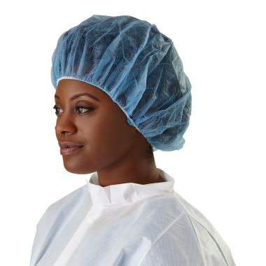 Medline Single-Ply Polypropylene Bouffant Caps, 21 in. or 24 in.