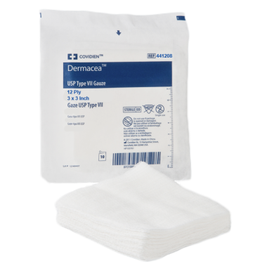Dermacea USP Type VII 3 x 3 inch Gauze Sponge 12 Ply - 441208 