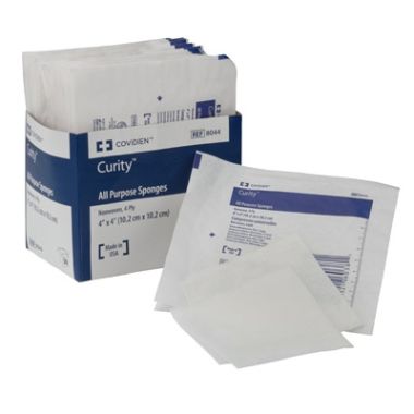 Curity 4 x 4 Inch All Purpose Sponge Gauze 4 Ply, Sterile - 8044
