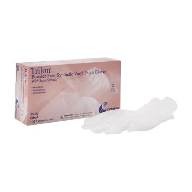 Cypress Trilon Powder-Free Synthetic Vinyl Exam Gloves - Non Sterile