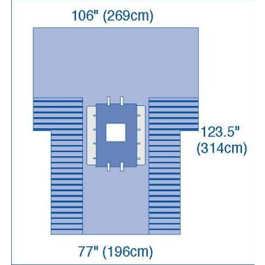 Medline UltraGard Laparoscopic Cholecystectomy Drapes with Troughs, 106 x 123-1/2 x 77 in. - DYNJP3102UGH