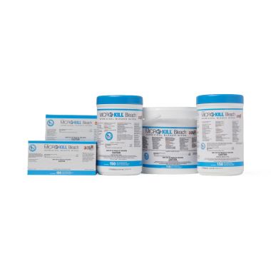 Medline Micro-Kill Bleach Germicidal Bleach Wipes, 6 x 5, 7 x 8, or 12 x 12 in.