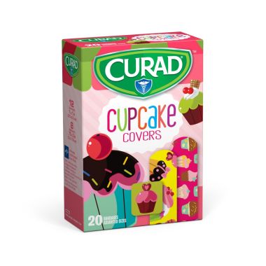 CURAD Cupcake Cover Bandages for Kids, Assorted Sizes