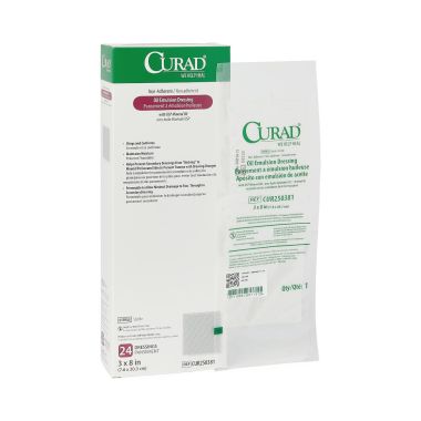 CURAD 3 x 8 Inch Oil Emulsion Gauze Dressing - Sterile, Non-Adherent